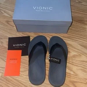 Vionic | Shoes | Mens Vionic Canoe Dennis Leather Flip Flops  display picture 1